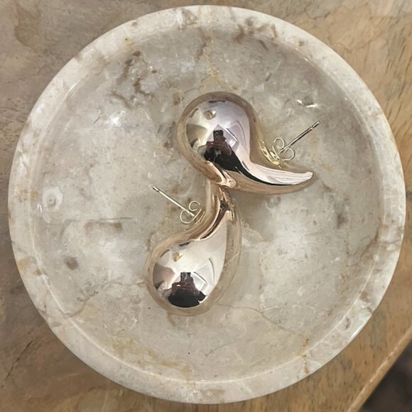 Gold Teardrop Earrings - Picture 4 of 4